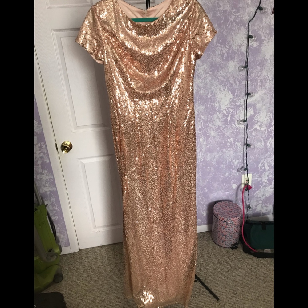 Rose gold sequin gown